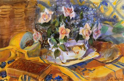 Rosa Rosen in Gayes Schale, 1995 von Sue Wales