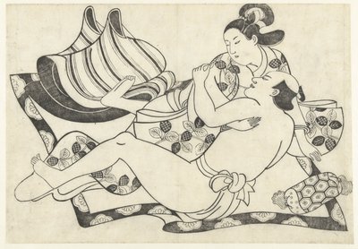 Liebespaar auf Teppich von Sugimura Jihei