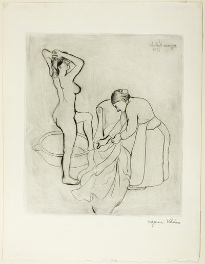 Frau bei ihrem Bad von Suzanne Valadon