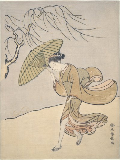 Ein windiger Sommertag von Suzuki Harunobu
