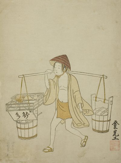 Ein Wasserverkäufer, 1765 von Suzuki Harunobu