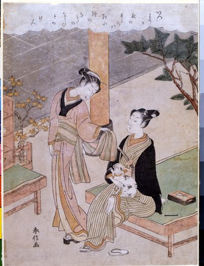 Kurtisane Osen mit einem Kunden von Suzuki Harunobu