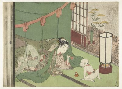 Liebespaar und Kind von Suzuki Harunobu