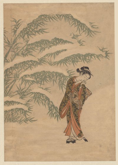 Mädchen und Schneeball von Suzuki Harunobu