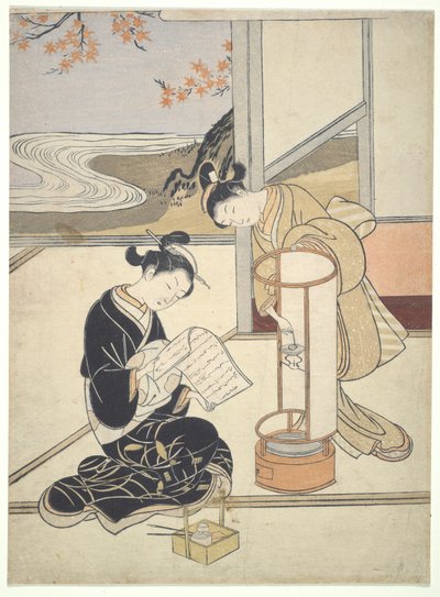 Das Abendglühen von Andon: Zashiki Hakkei von Suzuki Harunobu