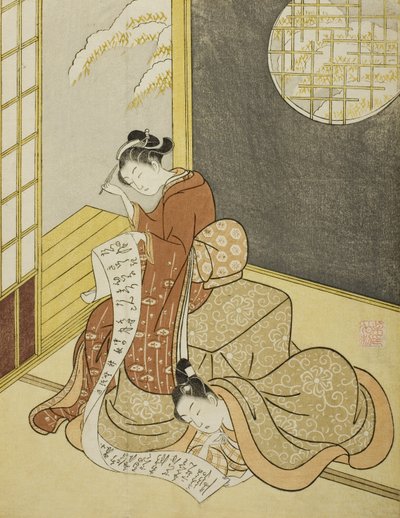 Der Liebesbrief, 1765 von Suzuki Harunobu
