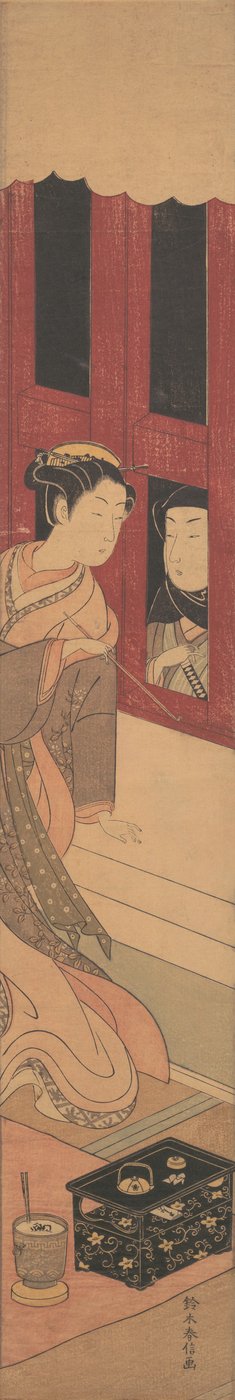 Der Mann draußen, ca. 1770 von Suzuki Harunobu