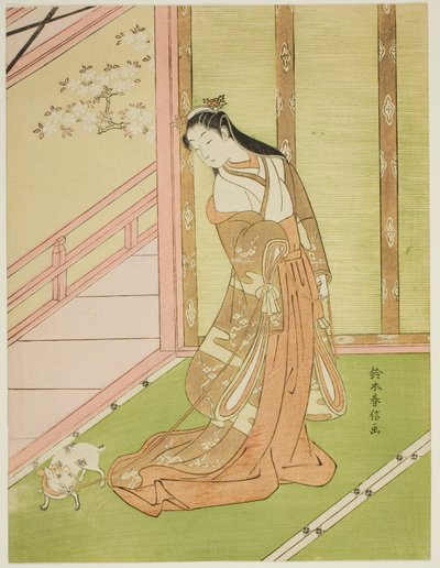 Die dritte Prinzessin und ihre Hauskatze von Suzuki Harunobu