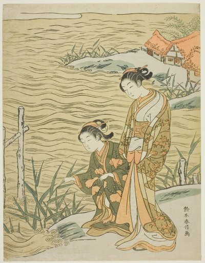 Zwei Frauen am Wasser von Suzuki Harunobu