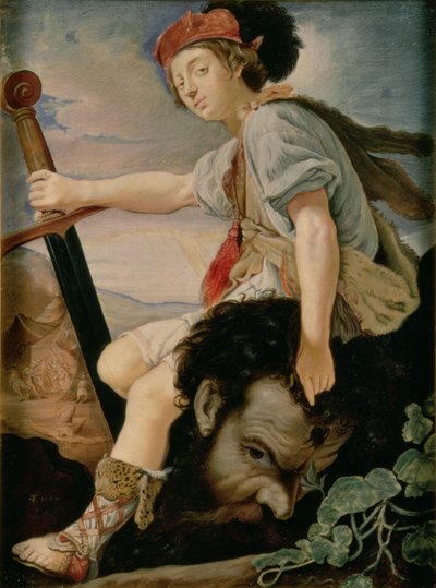 David mit dem Kopf von Goliath von T. Flatman