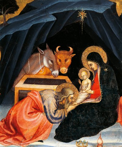 Anbetung der Heiligen Drei Könige (Detail) von Taddeo di Bartolo