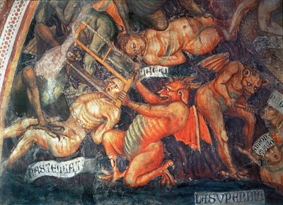 Hölle (Detail der Stolzen) von Taddeo di Bartolo