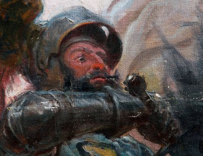 Die Schlacht bei Grunwald (Detail), 1910 von Tadeusz Popiel