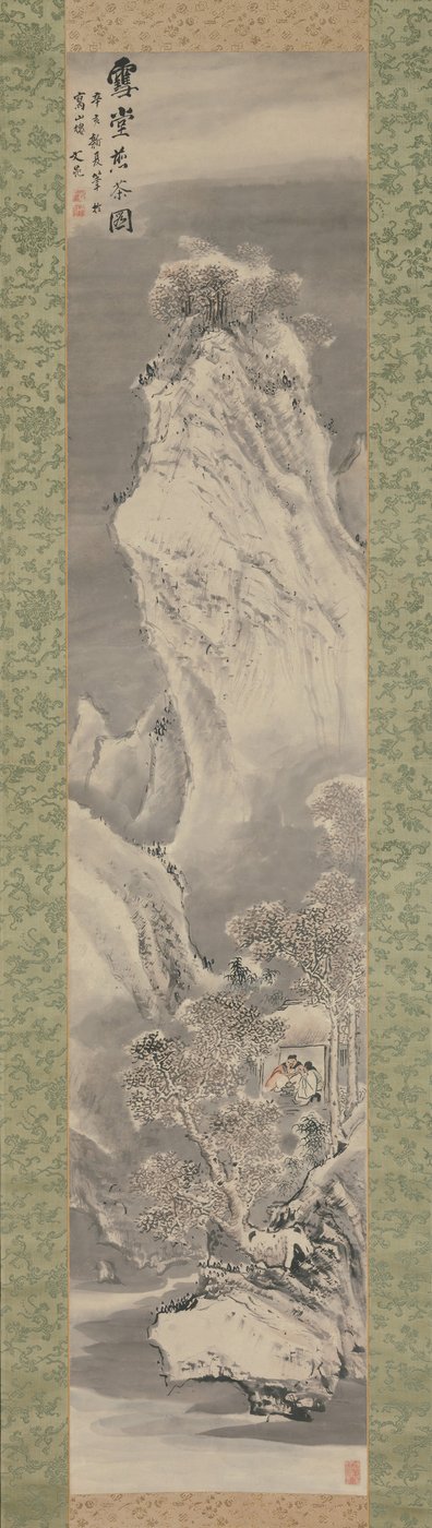Teezubereitung in einer schneebedeckten Hütte, 1791 von Tani Buncho