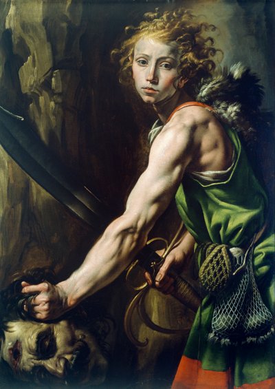 David mit dem Kopf von Goliath von Tanzio da Varallo