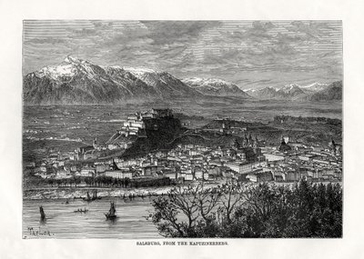 Salzburg, vom Kapuzinerberg, Österreich, 19. Jahrhundert von Taylor