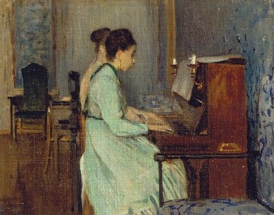 Klavierstunde, um 1868 von Telemaco Signorini