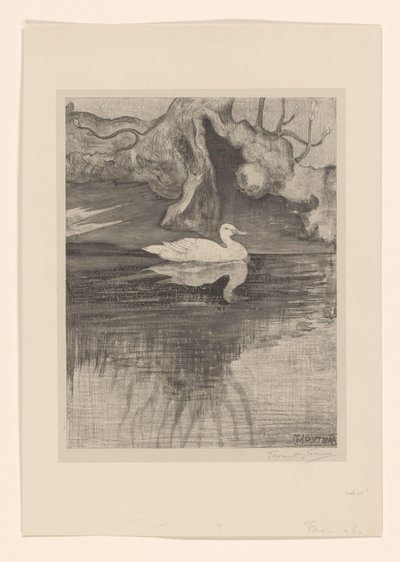 Teich mit Ente von Theo van Hoytema (signed by artist)