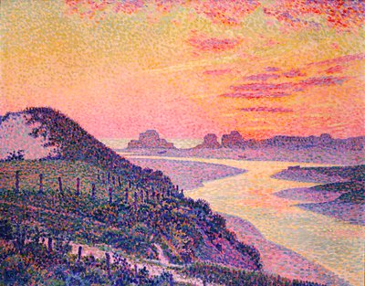 Sonnenuntergang in Ambleteuse, Pas-de-Calais, 1899 von Théo van Rysselberghe
