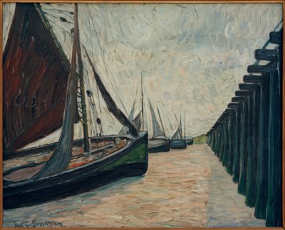 Segelboot in Nieuport von Theo von Brockhusen