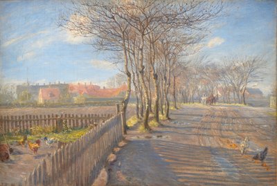 Landstraße mit Bäumen. Kastrup von Theodor Philipsen