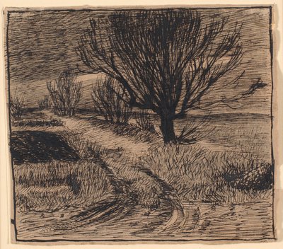 Feldweg bei Lindenborg, Winter von Theodor Philipsen
