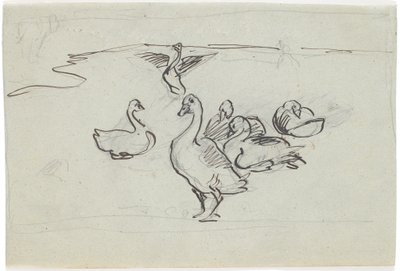 Studie von Gänsen von Theodor Philipsen