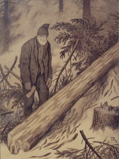 Winterstraße von Theodor Kittelsen