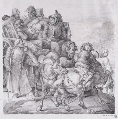 Karren mit verwundeten Soldaten von Theodore Gericault