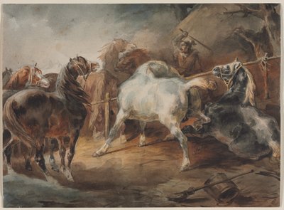 Kämpfende Pferde von Theodore Gericault