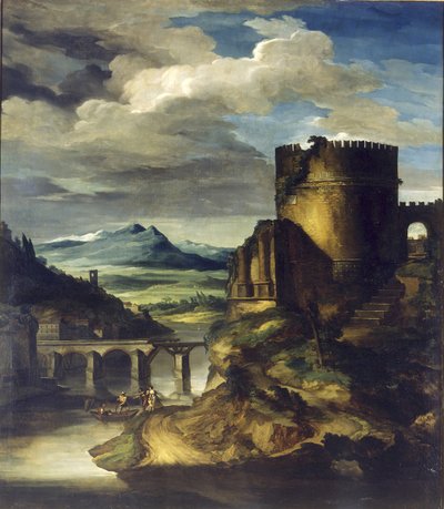 Landschaft mit einem Grabmal von Theodore Gericault