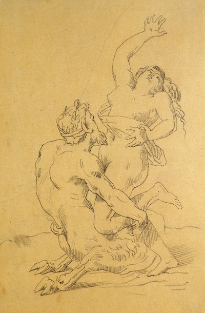 Nymphe und Satyr von Theodore Gericault