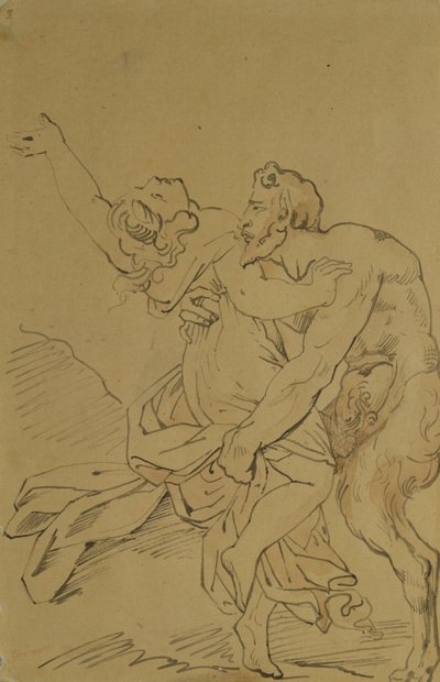 Nymphe und Satyr von Theodore Gericault