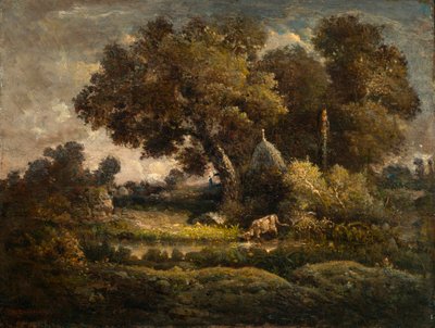 Landschaft mit Kohlenmeiler von Theodore Rousseau