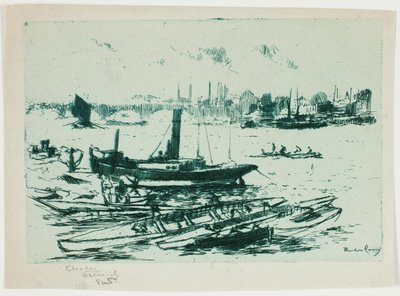 Das Dampfschiff, Chelsea Embankment von Theodore Roussel