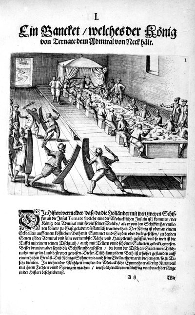 Bankett mit dem König, 1606 von Theodore de Bry