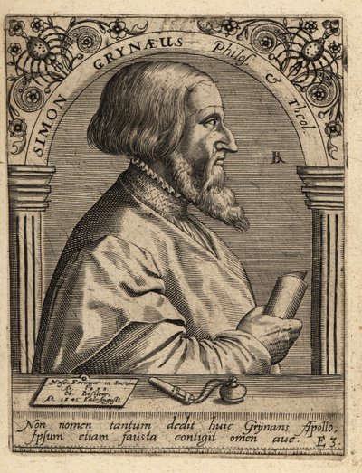 Simon Griner; 1493-1541, deutscher Gelehrter von Theodore de Bry