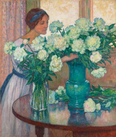 Les Pivoines blanches Weiße Pfingstrosen von Théo van Rysselberghe