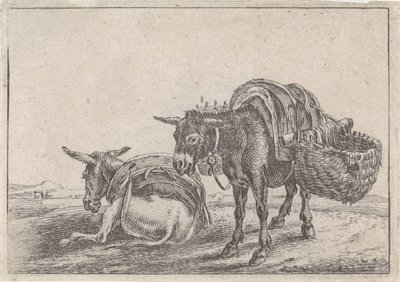 Zwei Maultiere von Théodorus van Kessel