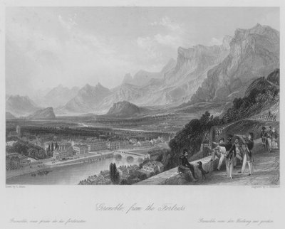 Grenoble, von der Festung (Stich) von Thomas (after) Allom