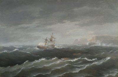 Schiffswrack nahe einer felsigen Küste von Thomas Birch
