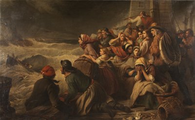 Das Rettungsboot geht zur Rettung von Thomas Brooks