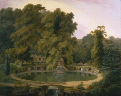 Tempel, Brunnen und Höhle im Sezincote Park von Thomas Daniell