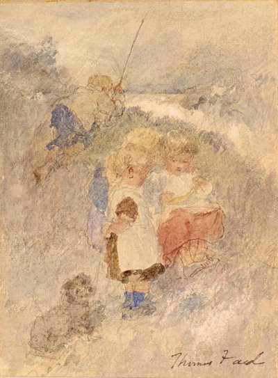 Kinder beim Angeln von Thomas Faed