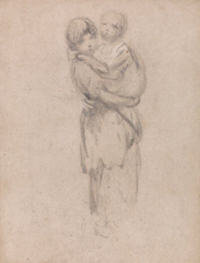 Ein junges Mädchen, das ein Kind hält von Thomas Gainsborough