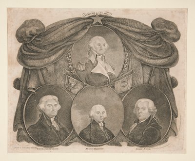 Amerikanischer Stern, Washington, Jefferson, Madison und Adams von Thomas Gimbrede