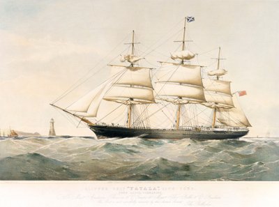 Lithografie des Klipperschiffs 