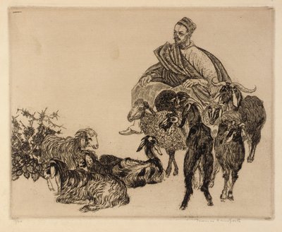 Ohne Titel (Araber mit Ziegen) von Thomas Handforth
