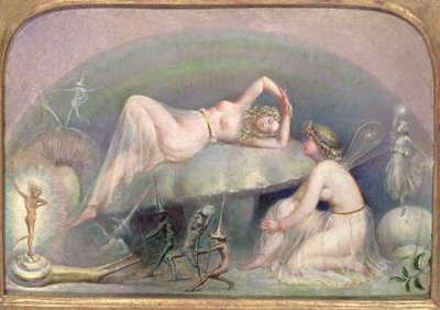 Fee ruht auf einem Pilz, ca. 1860 von Thomas Heatherley