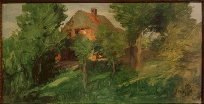 Rotes Haus hinter Bäumen von Thomas Ludwig Herbst